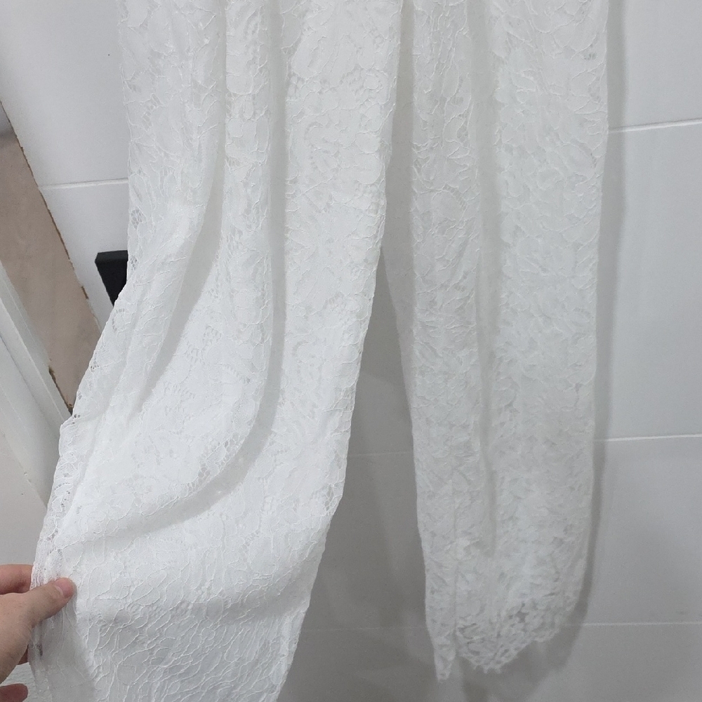 Chic White Lace Jumpsuit - Picture 5 of 5